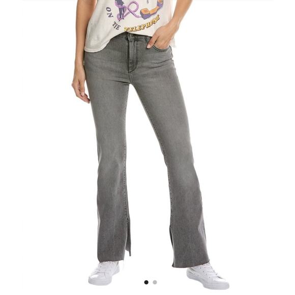 DL1961 Bridget Bootcut Jeans Plus Size 20W Gray Light Tornade Denim Split Hem - Picture 1 of 10